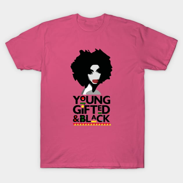 Young, Gifted, and Black Queen T-Shirt by Juba Art